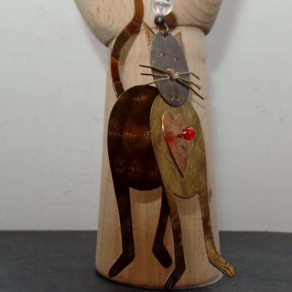 Super Cool Mixed Metal Hanging Cat Ornament shipper39 shipper39 (3 - Picture 4 of 12